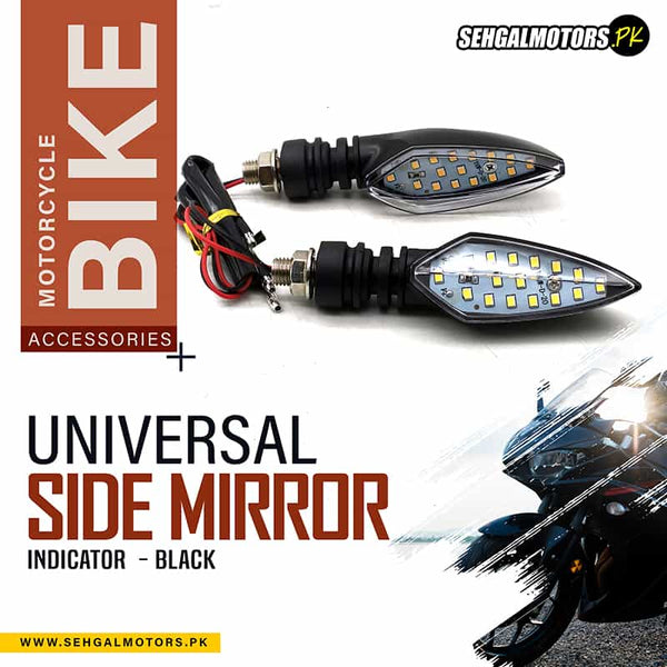 Buy Universal Side Mirror Indicator For Bike Black Online