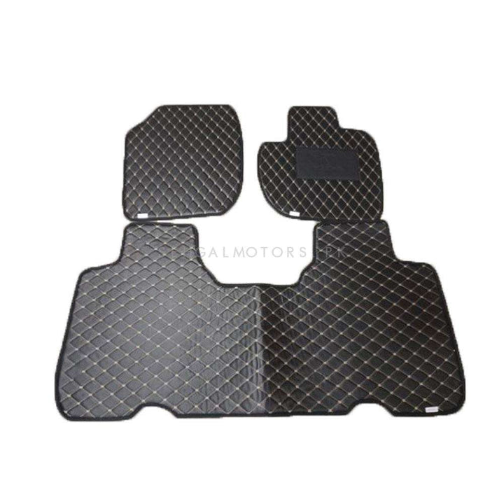 Honda Vezel 7D Eco Floor Mat Black Stitched Multi Color Thread 3 Pcs - Model 2013-2021