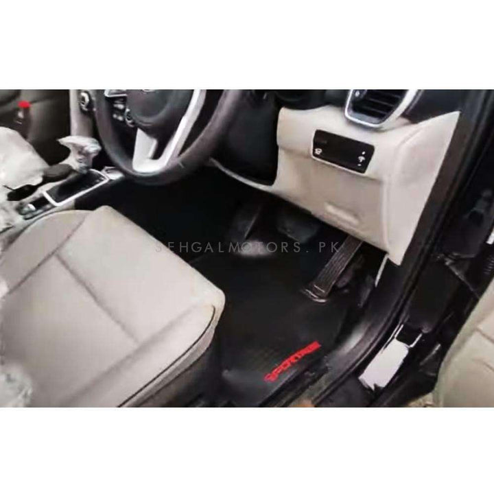 KIA Sportage Custom Fit PVC Rubber Floor Mat Black Mix Design 3 Pcs - Model 2019-2021
