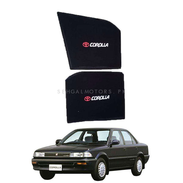 Toyota Corolla Foldable & Flexible Side Sunshade With Logo - Model - 1987-1991
