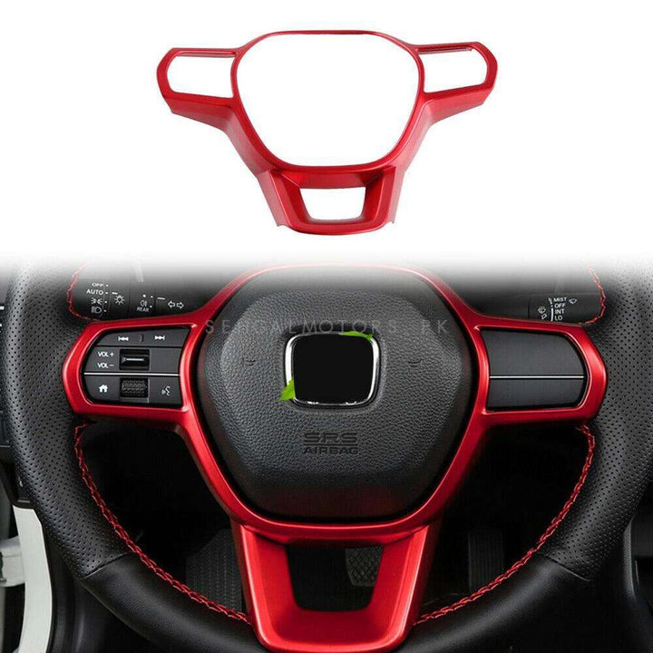 Honda Civic Steering Wheel Trim Red 1PC - Model 2022-2024