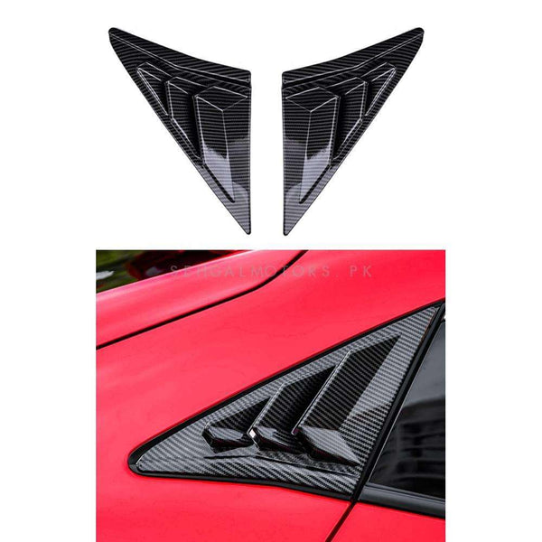 Honda Civic Quarter Glass Evo Rack Louver Vents Carbon Fiber 2 Pcs - Model 2022-2024
