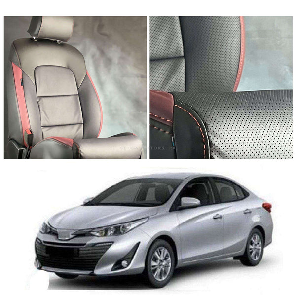 Toyota Yaris Breathable Black Red Seat Covers - Model 2020-2021