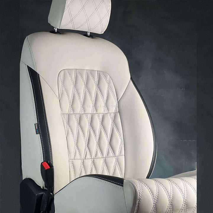 Proton Saga Diamond Cut Beige Black Seat Covers - Model 2021-2024