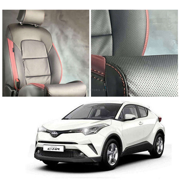 Toyota CHR Breathable Black Red Seat Covers - Model 2017-2021
