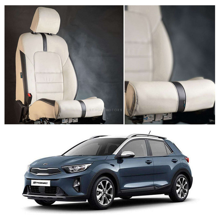KIA Stonic Type R Beige Black Seat Covers - Model 2021-2022
