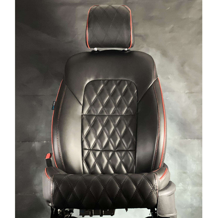 KIA Stonic Diamond Cut Black Red Seat Covers - Model 2021-2022