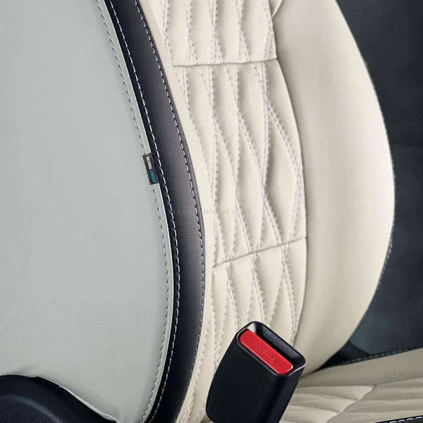 KIA Grand Carnival Diamond Cut Beige Black Seat Covers - Model 2019-2024
