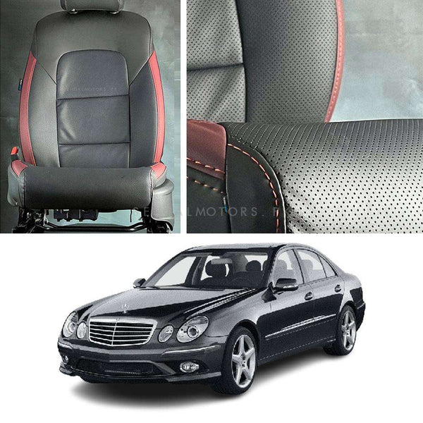 Mercedes CLK 200 Breathable Black Red Seat Covers - Model 2003-2008