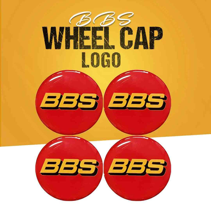 BBS Wheel Cap Logo - 4 Pieces - Wheel Center Cap | Wheel Logo | Wheel Center Hub Caps | Wheel Dust Proof Covers Badge logo SehgalMotors.pk