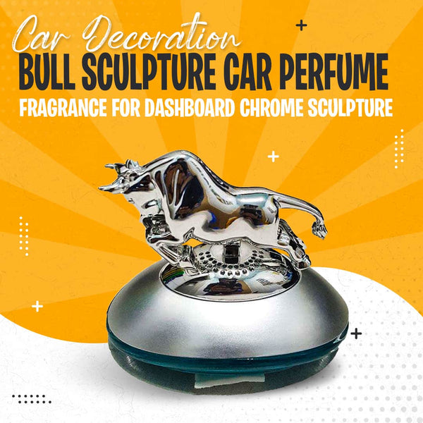 Car Decoration Bull Sculpture Car Perfume Fragrance For Dashboard Chrome Sculpture V3 SehgalMotors.pk