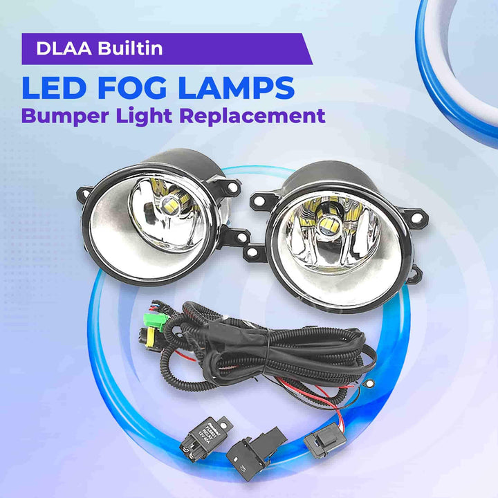 DLAA Builtin LED Fog Lamps Bumper Light Replacement - TY606-LED - Bright SMD LED | Waterproof Lamps SehgalMotors.pk