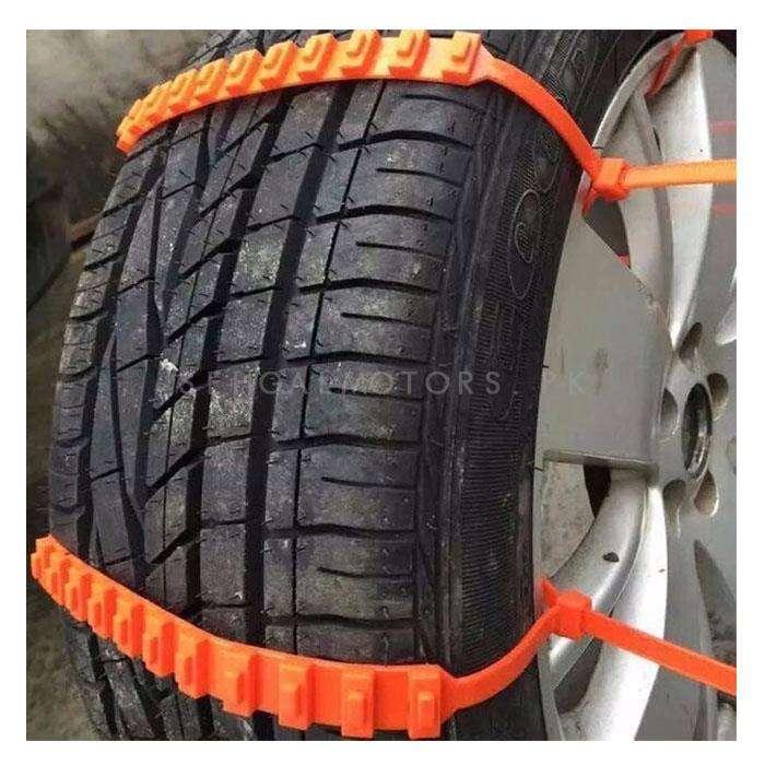 Emergency Anti-Skid Tire Snow Chains - 10Pcs - Snow Zip Tie Anti-Skid Straps for Tyres SehgalMotors.pk
