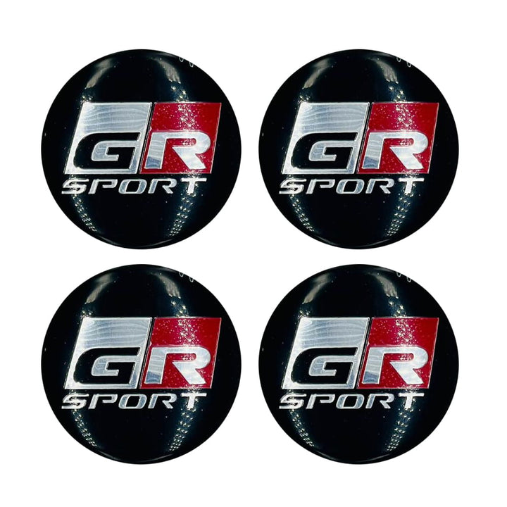 GR Sport Wheel Cap Logo Full Black - 4 Pieces - Center Hub Badge SehgalMotors.pk