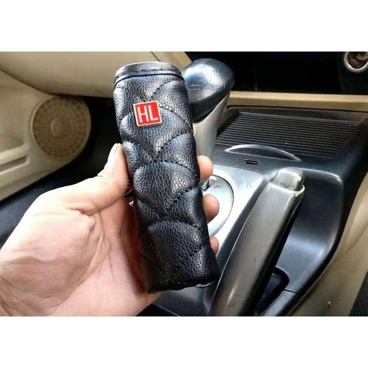 HL Hand Brake Leather Cover Black - Leather Hand Brake Cover Protective Sleeve | Parking Brake Case SehgalMotors.pk