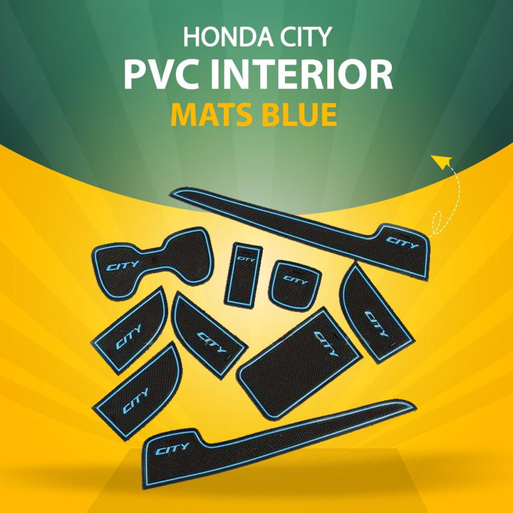 Honda City PVC Interior Mats Blue - Model 2008-2021 SehgalMotors.pk