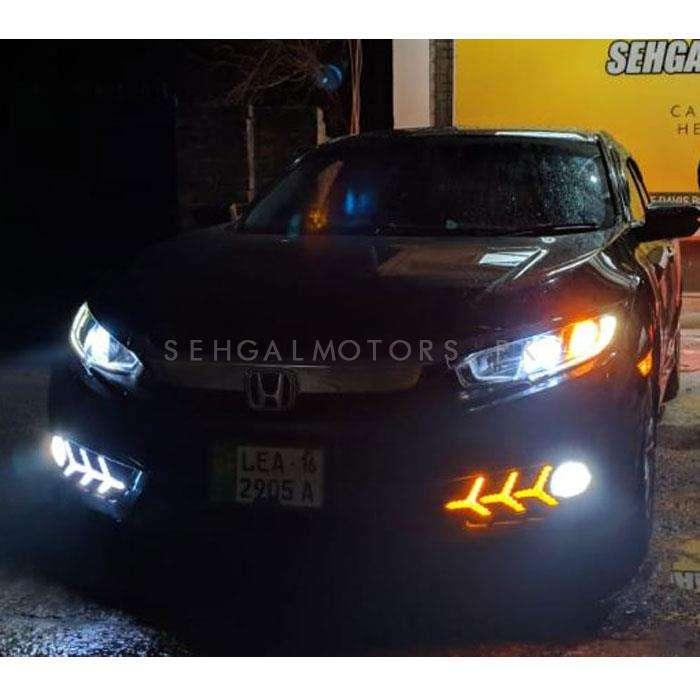 Honda Civic Fog Lamps Lights DRL Cover V3 Mustang Style - Model 2016-2021 SehgalMotors.pk