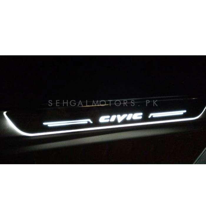 Honda Civic Glass Led Sill Plates / Skuff LED panels with LED Bar White - Model 2012-2021 SehgalMotors.pk