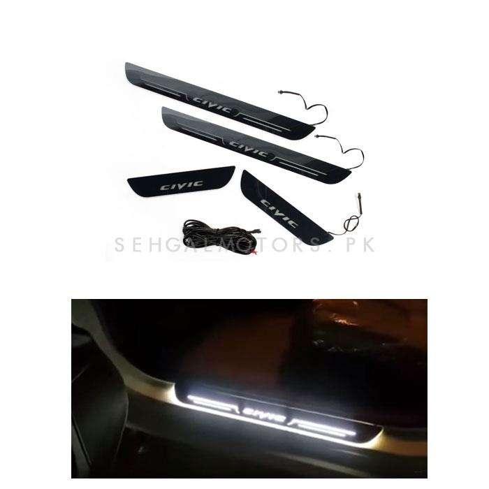 Honda Civic Glass Led Sill Plates / Skuff LED panels with LED Bar White - Model 2012-2021 SehgalMotors.pk