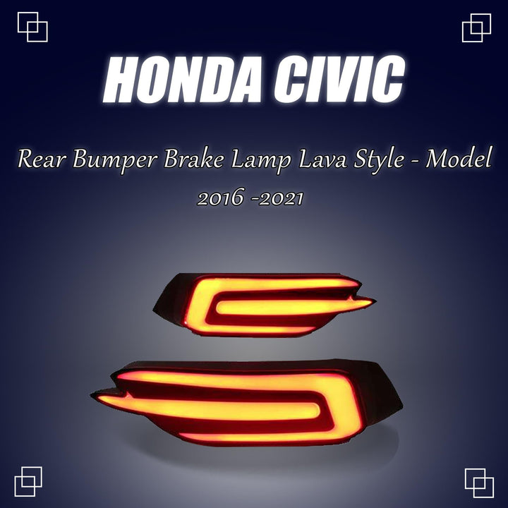 Honda Civic Rear Bumper Brake Lamp Lava Style - Model 2016-2021 SehgalMotors.pk