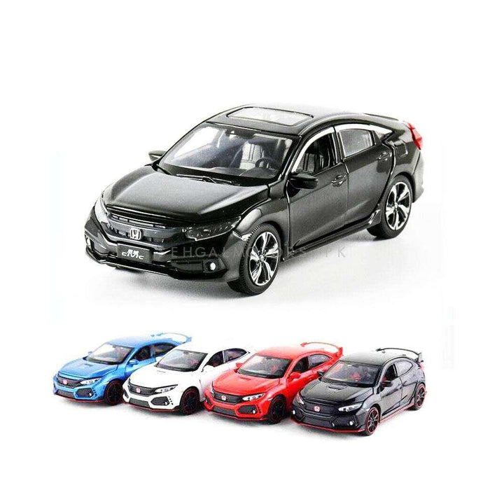 Honda Civic X Die Cast Car Toy Black - Model 2016 -2021 SehgalMotors.pk
