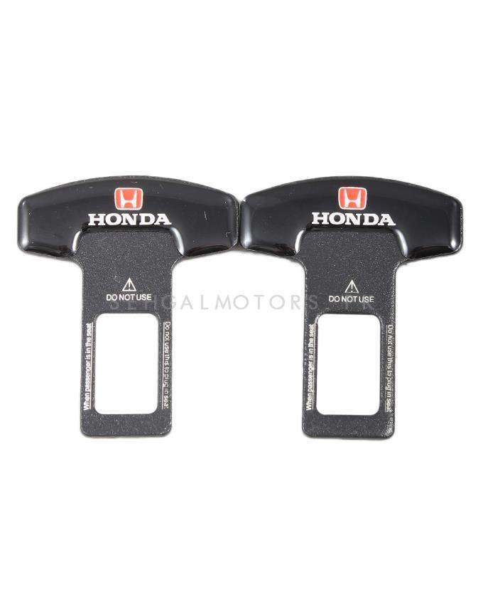 Honda Mini Metal Seat Belt Clip Black - Pair - Car Safety Belt Buckle Alarm Canceler Stopper SehgalMotors.pk