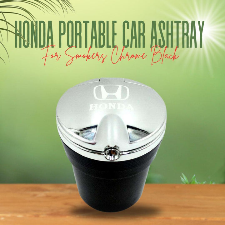 Honda Portable Car Ashtray For Smokers Chrome Black SehgalMotors.pk
