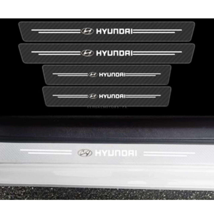 Hyundai Logo Door Sill Scuff Plate Protection Strips Transparent SehgalMotors.pk
