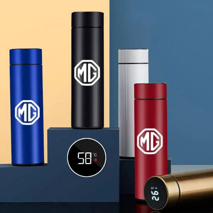 MG Logo Vacuum Flask LED Temperature Display Multi Color SehgalMotors.pk
