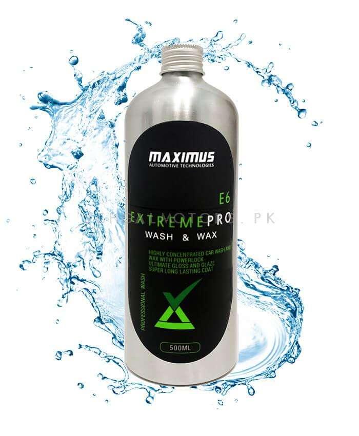Maximus Extreme Pro Wash & Wax Shampoo E6 500ml - Car Glossy Shampoo Cleaning Agent SehgalMotors.pk
