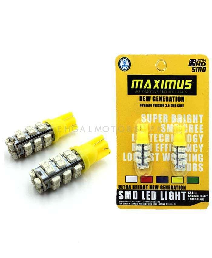 Maximus SMD 28 Parking Light Yellow - Pair - Led Light Bulb For Parking | SMD Car Exterior Parking Lamps Parking Lights Car Accessories SehgalMotors.pk