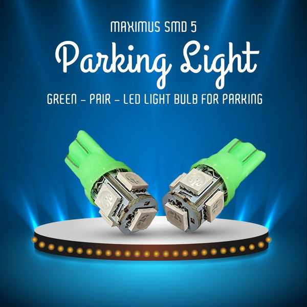 Maximus SMD 5 Parking Light Green - Pair - Led Light Bulb For Parking | SMD Car Exterior Parking Lamps Parking Lights Car Accessories SehgalMotors.pk