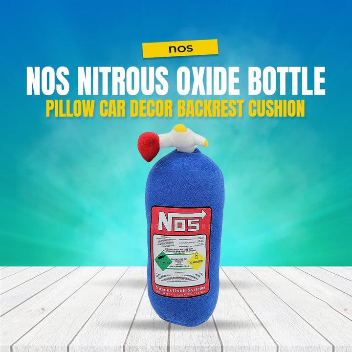 NOS Nitrous Oxide Bottle Pillow Car Decor Backrest Cushion Creative Plush Pillow Large SehgalMotors.pk
