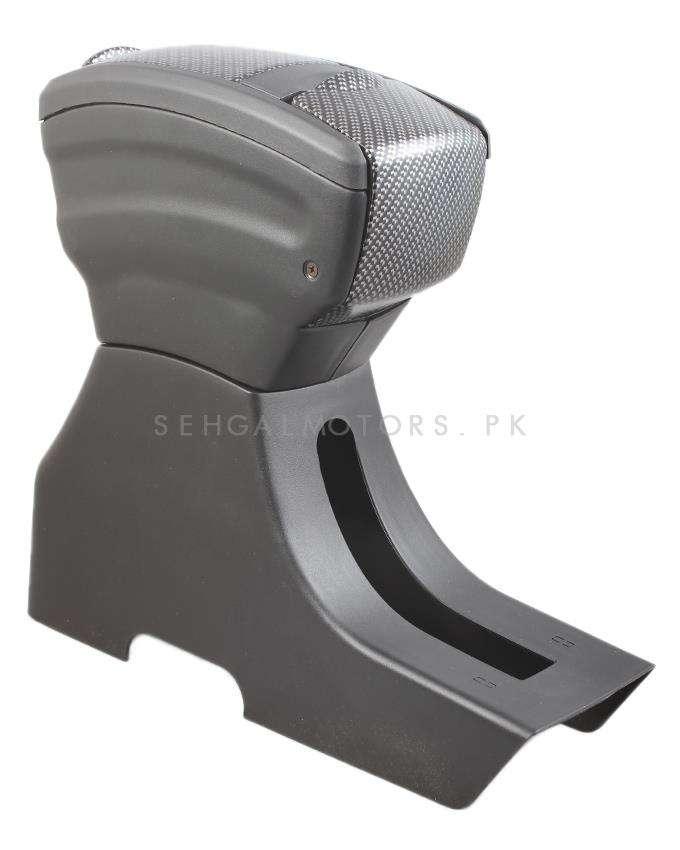 New Generation Arm Rest - Black Carbon Fiber - Center Console Storage Box | Center Console | Elbow Rest Arm Holder SehgalMotors.pk