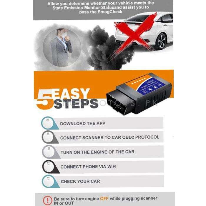 OBD2 Device Scanner with Bluetooth OR Wifi - Black SehgalMotors.pk