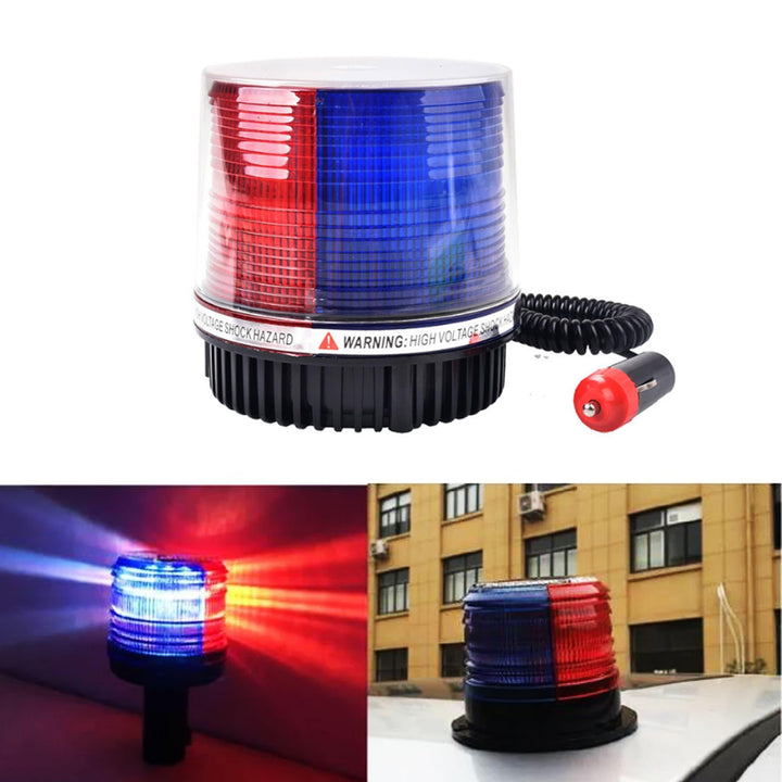 Police Car Roof Revolving Red and Blue Magent Flasher Rotary LED 12v SehgalMotors.pk