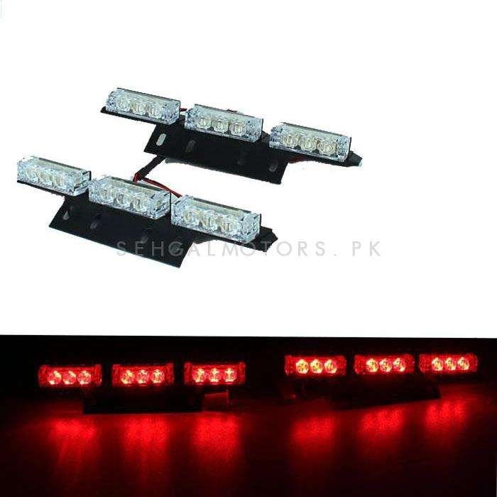 Police Red and Blue Flashers Light For Grille 2 pcs - Random Movements SehgalMotors.pk