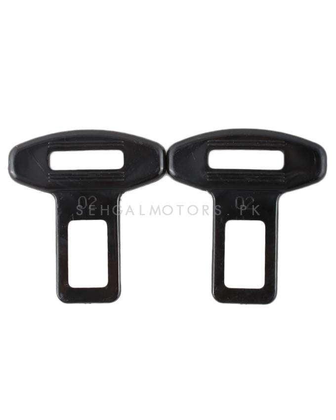 Seat Belt Clip Plastic Black - Pair - Car Safety Belt Buckle Alarm Canceler Stopper SehgalMotors.pk