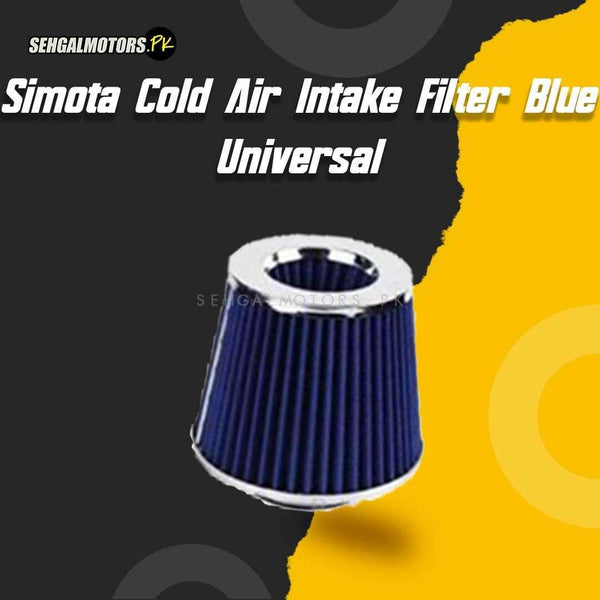Simota Cold Air Intake Filter Blue - Universal - Universal Car Air Filter Vehicle Induction High Power Mesh | Auto Cold Air Hood Intake SehgalMotors.pk