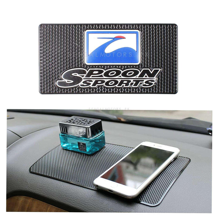 Spoon Sports Anti-Skid Nonslip Dashboard Mats - Silicon Type Material | Car Anti Slip Mat SehgalMotors.pk