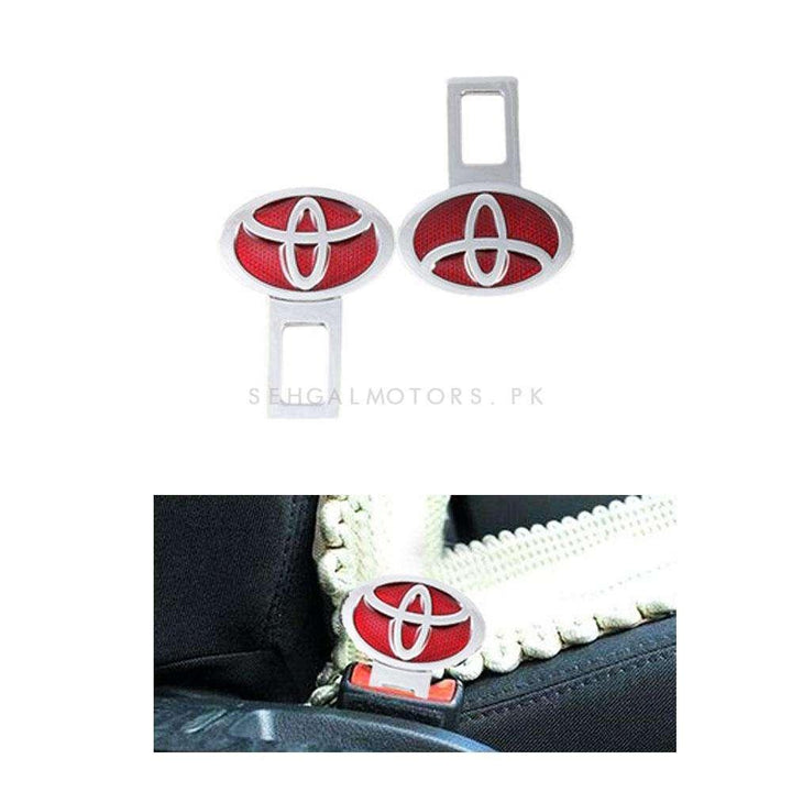 Toyota Logo Seat Belt Clip - Red - Car Safety Belt Buckle Alarm Canceler Stopper SehgalMotors.pk