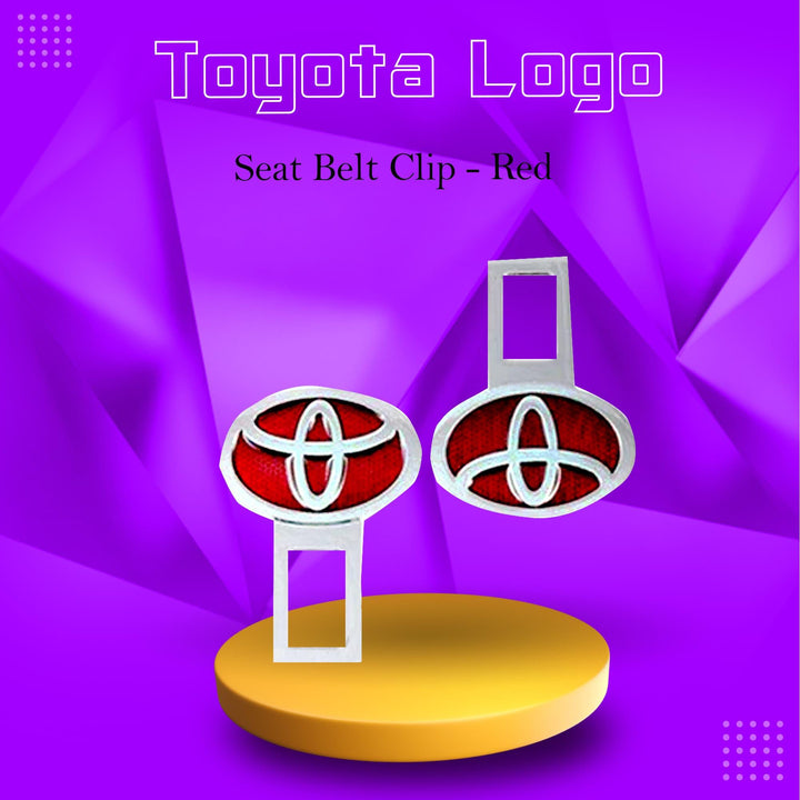 Toyota Logo Seat Belt Clip - Red - Car Safety Belt Buckle Alarm Canceler Stopper SehgalMotors.pk