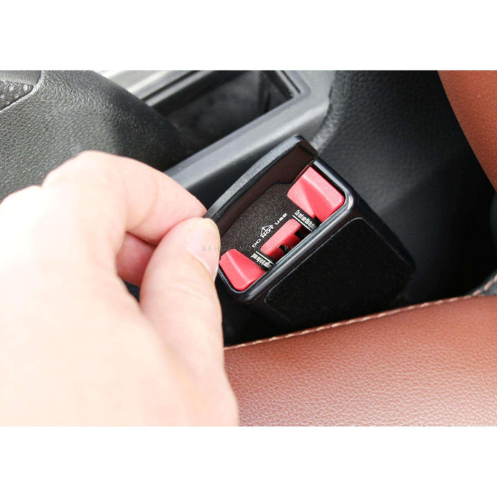 Toyota Mini Metal Seat Belt Clip Black - Pair - Car Safety Belt Buckle Alarm Canceler Stopper SehgalMotors.pk