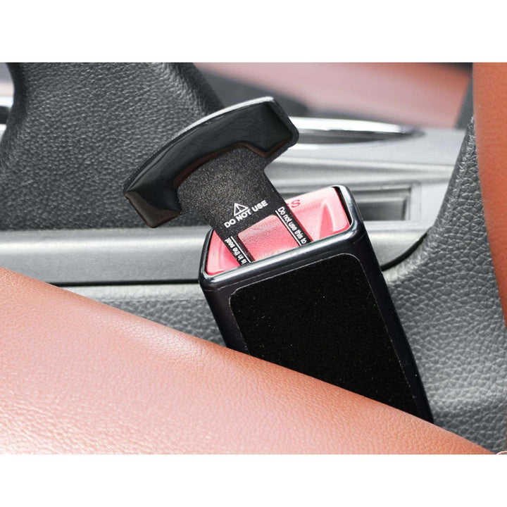 Toyota Mini Metal Seat Belt Clip Black - Pair - Car Safety Belt Buckle Alarm Canceler Stopper SehgalMotors.pk