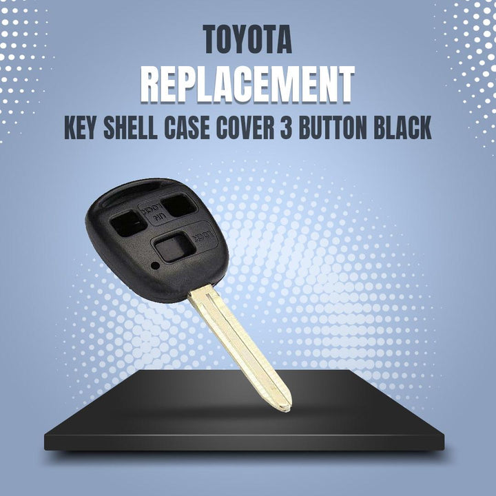 Toyota Replacement Key Shell Case Cover 3 Button Black SehgalMotors.pk