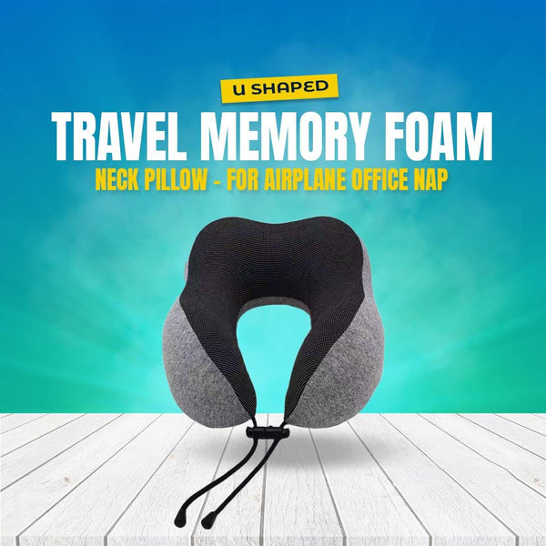 U Shaped Travel Memory Foam Neck Pillow - For Airplane Office NAp Cervical Pillow Flight Sleeping Head Neck Support SehgalMotors.pk