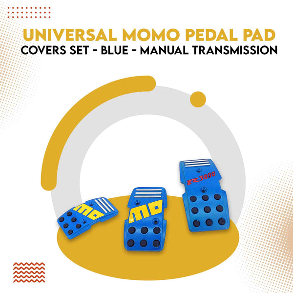 Universal MOMO Pedal Pad Covers Set - Blue - Manual Transmission SehgalMotors.pk