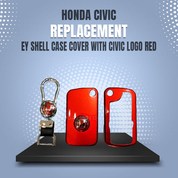 Honda Civic Replacement Key Shell Case Cover With Civic Logo Red - Model 2006-2012