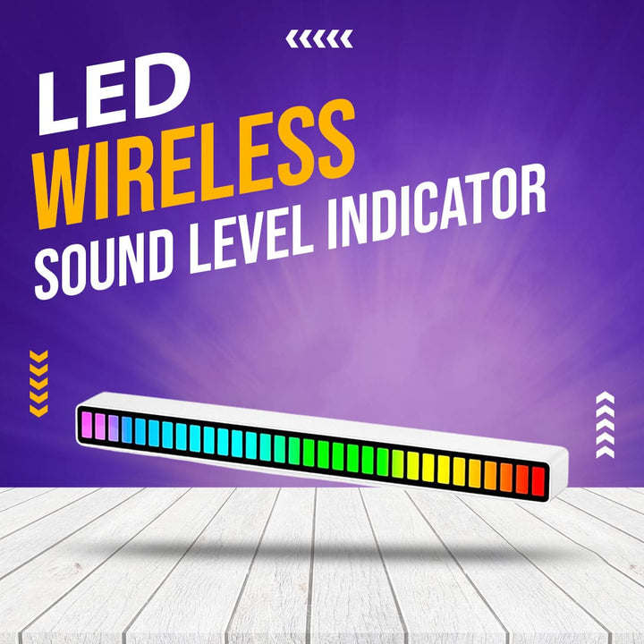 LED Microphone Sound Level Indicator Wireless Music Levels Light Bar Audio Spectrum Equalizer