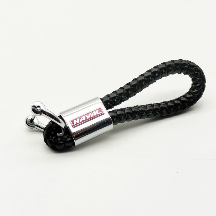 Haval Premium Leather Rosary Keychain Keyring - Black